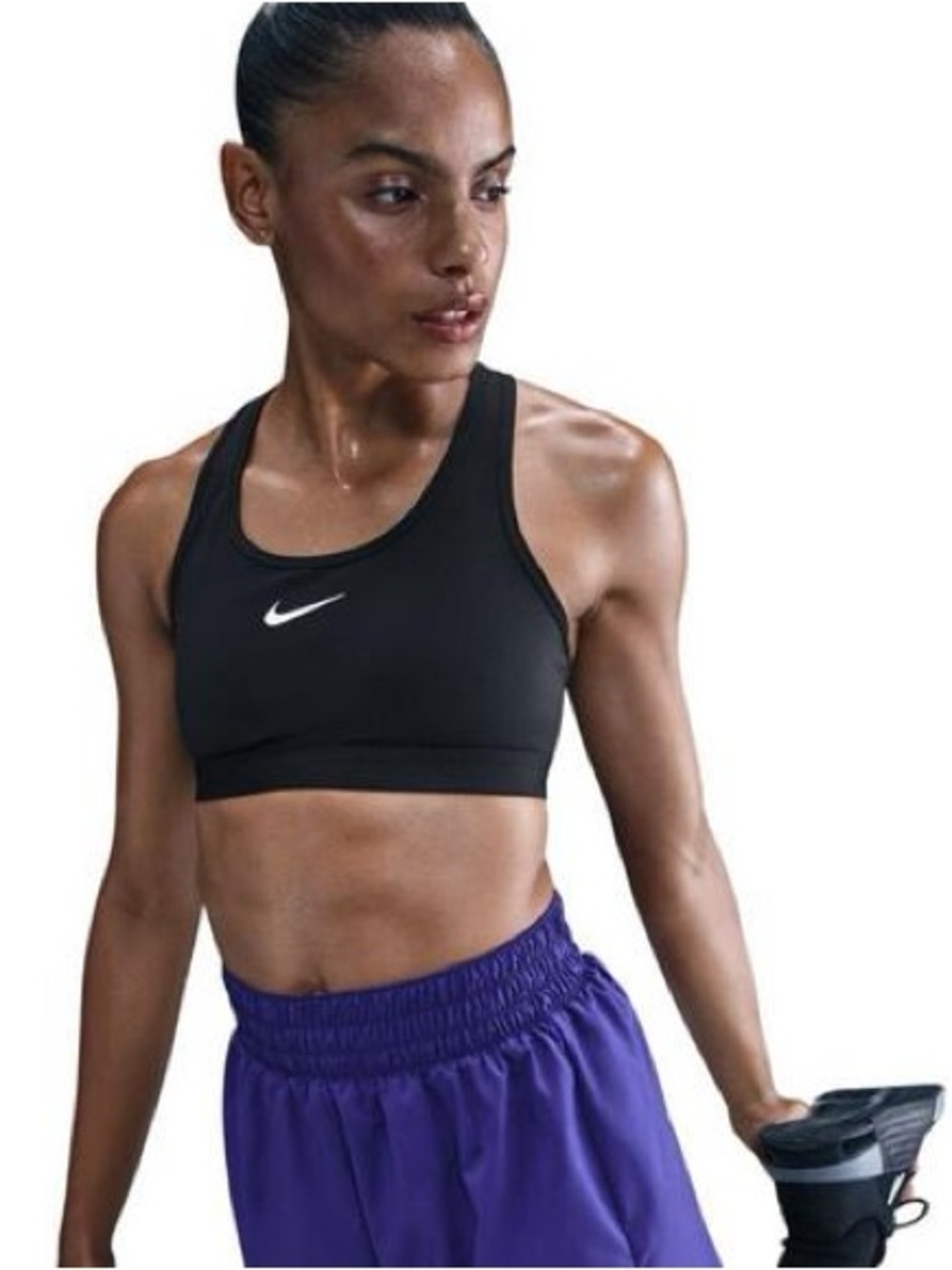 NWT Nike Women’s DRI FIT Swoosh Sports Bra with Removable Padding Black Size Med